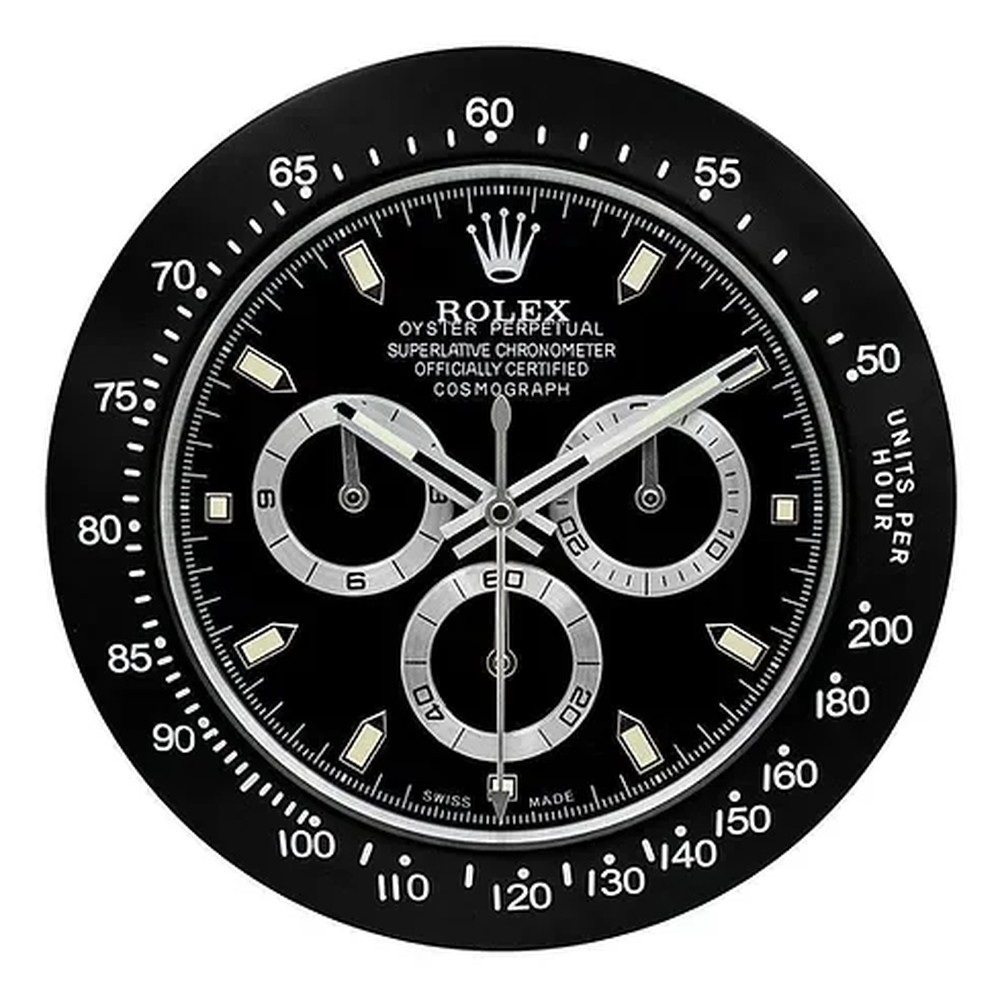 Day Black Rolex wall clock