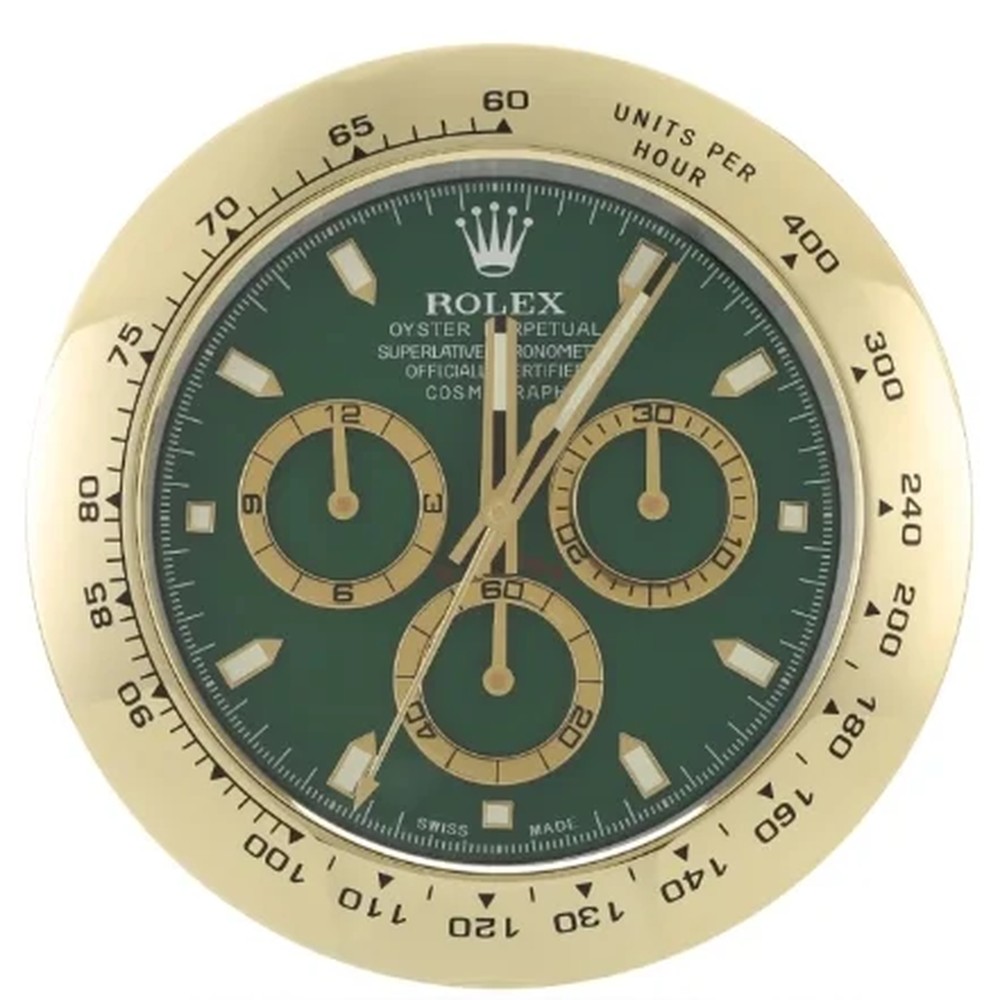 Day Gold Green Rolex wall clock