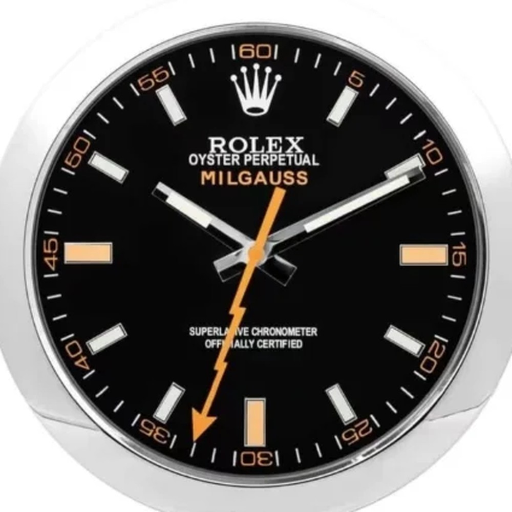 Milg Black & Silver Color Rolex wall clock
