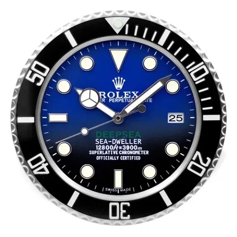 Luxury Wall Clock | Sea Blue & Black
