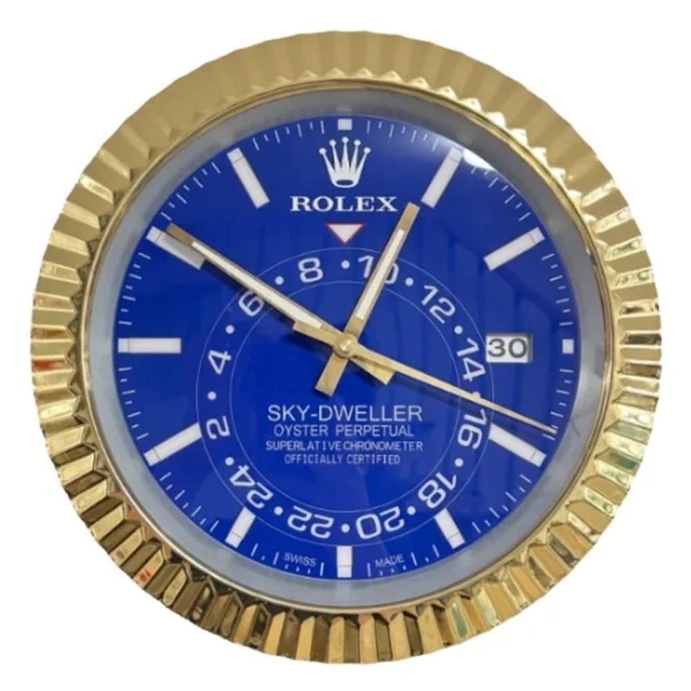Luxury Wall Clock | Sky Gold & Blue