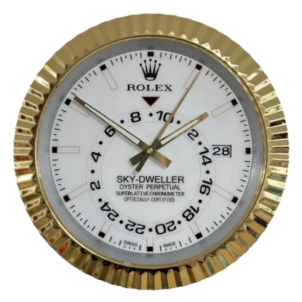 Luxury Wall Clock | Sky Gold & White