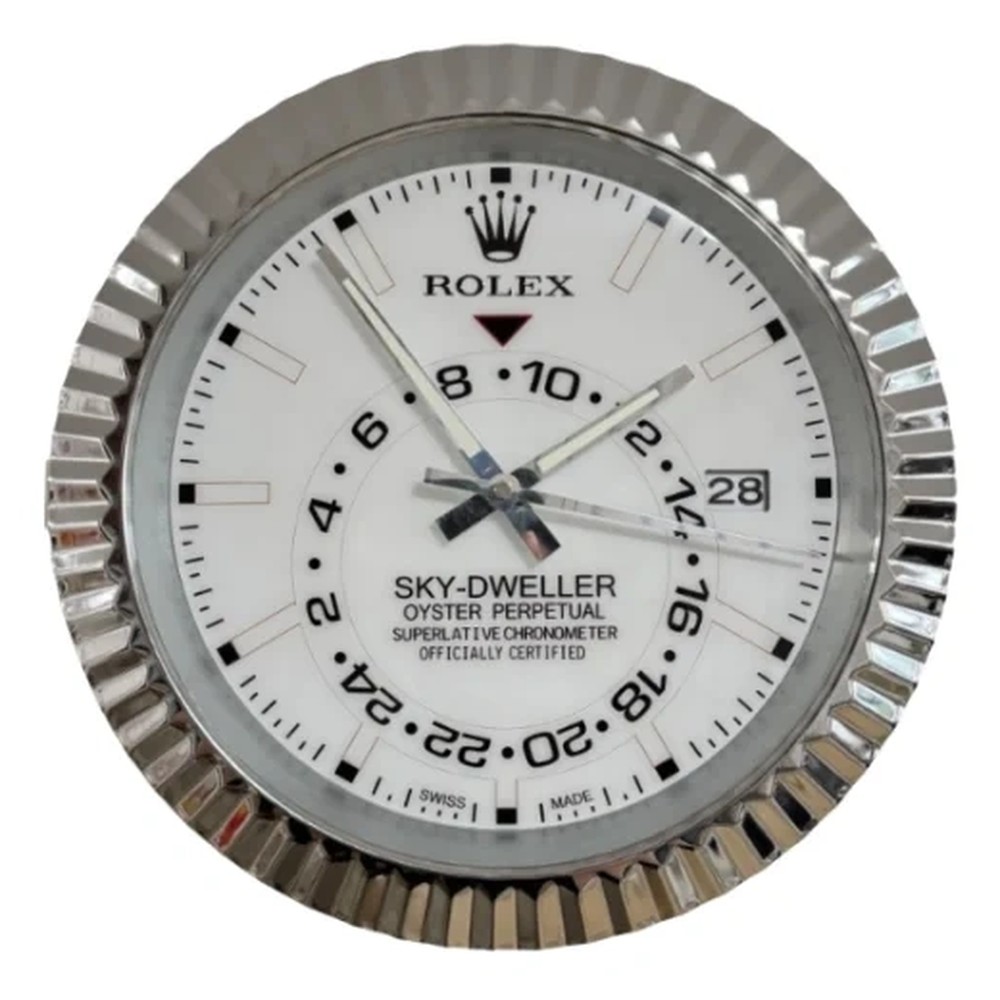 Luxury Wall Clock | Sky Silver & White