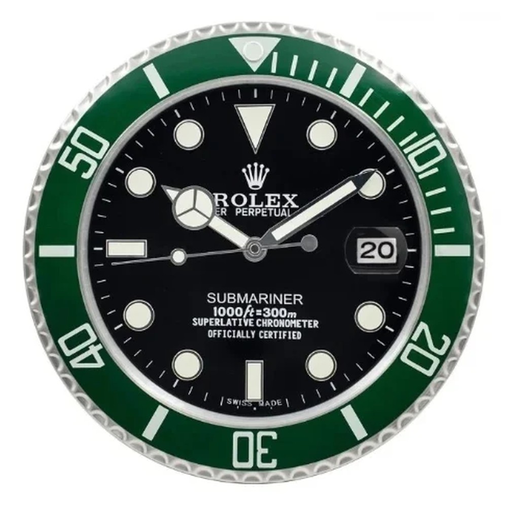 Sub Black & Green Color Rolex wall clock