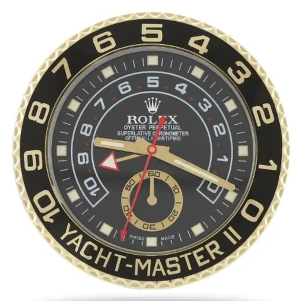Yacht Black & Gold Color Rolex wall clock