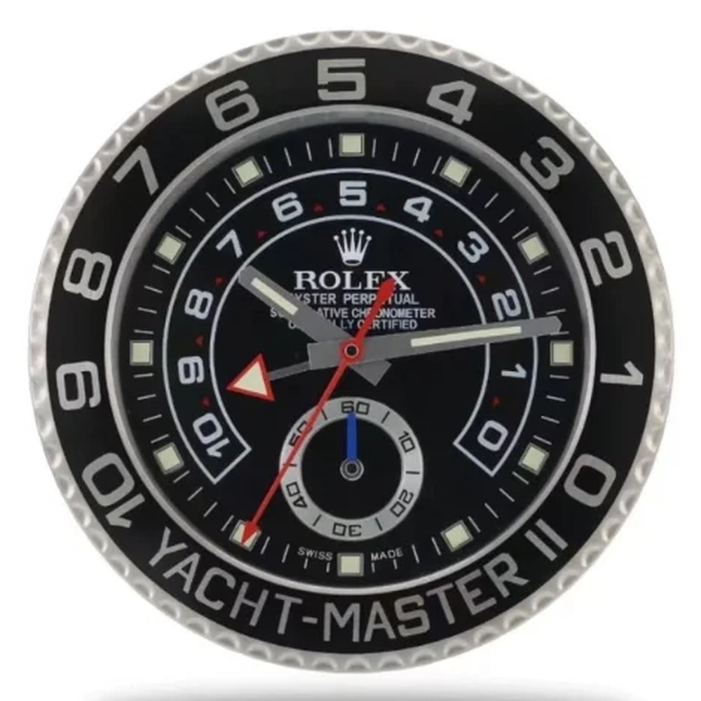 Luxury Wall Clock | Yacht Silver & Black Color