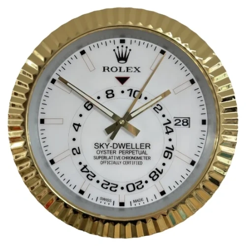 Luxury Wall Clock | Sky Gold & White luxury wall clock