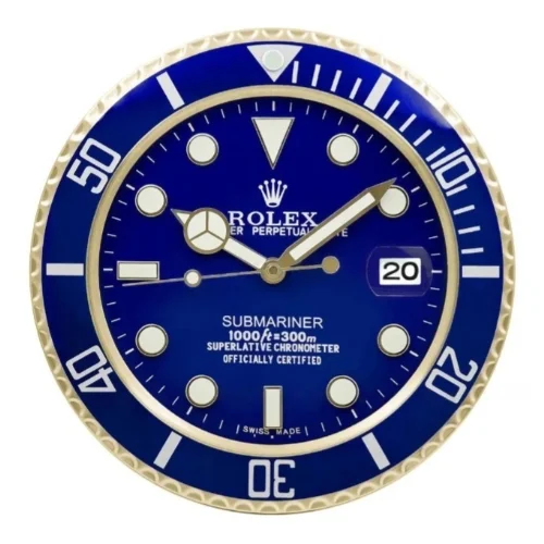 Luxury Wall Clock | Blue & Gold Color luxury wall clock